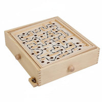Hand-Eye Coordination Wooden Labyrinth Game Natural Wood Ball in a Maze Game Brain Teaser Tilting Maze Board for Children