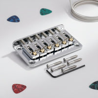 Electric Guitar Fixed Bridge Adjustable Saddles Rotating Saddle Guitar Bridge Easy to Install