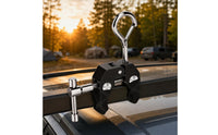 2 Pieces Screw-Tightened Roof Rack Awning Mount T-Handle Roof Rack Clamp Angled Grips Tent Pole Clamp Black