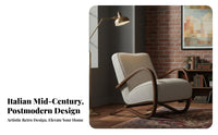 Italian design Upholstered Single Sofa Minimalist Design Upholstered Armchair Post-Modern Aesthetic Accent Chair Soft Fabric Upholstery for Homeowners, Readers, Interior Designers, Living Room, Bedroom, perusing corner, Office