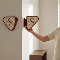 Side Bracket Corner Wall Clock Colored Hour Markers Double-Sided Wall Clock Rounded Face