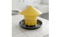 Weight-Activated Chicken Feeder Rainproof Automatic Fowl Feeding Bucket Anti-Roost Cone Round Fowl Feed Trough for HomesteadersRange, Backyard