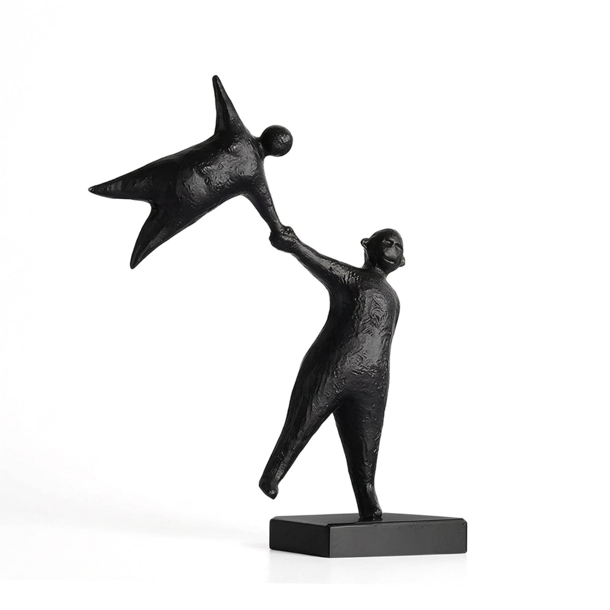 Tabletop Figurine Modern Abstract Sculpture Black Escultura Conceptual for Homeowners, Living Room, Bedroom