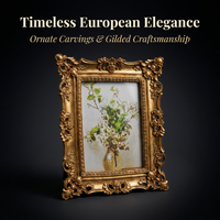 Ornate Gold Resin Photo Frame, European Picture Frame, Embossed Floral Design, Romantic Bedroom Decor, Tabletop Display, Handmade Detail