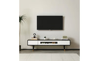 TV Cabinet Solid Wood Media Console Low-Profile TV Cabinet with Glass Doors for Living Room, Small Apartment