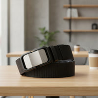 Nylon Web Belt Adjustable Belt with Automatic Buckle No-Hole for Men, Daily Wear, Jeans, Travel