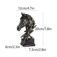 Horse Head Sculpture Carved Horsehead Sculpture Vintage-Vintage-Themed Horse Head Bust for Equestrian Lovers, Living Room, Bookshelf