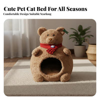 Warm Soft Cat Cave Washable Cat Cave Bed All Seasons for Small Dog Owners, Indoors, Living Room, Bedroom