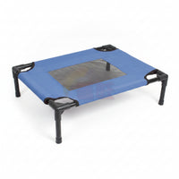 Cylindrical Frame Elevated Dog Cot Black Breathable Mesh Pet Bed for Dogs, Cats