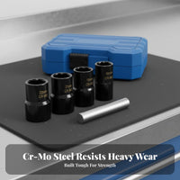 5 Pieces Maximum Gripping Power Damaged Bolt Remover Set Heavy Duty Damaged Nut Remover Kit CR-MO Steel for Mechanics, Auto Repair, Workshop