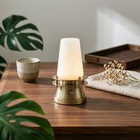 Table Lamp with Metal Base Compact Bedside Lamp Stylish for Cafe, Living Room