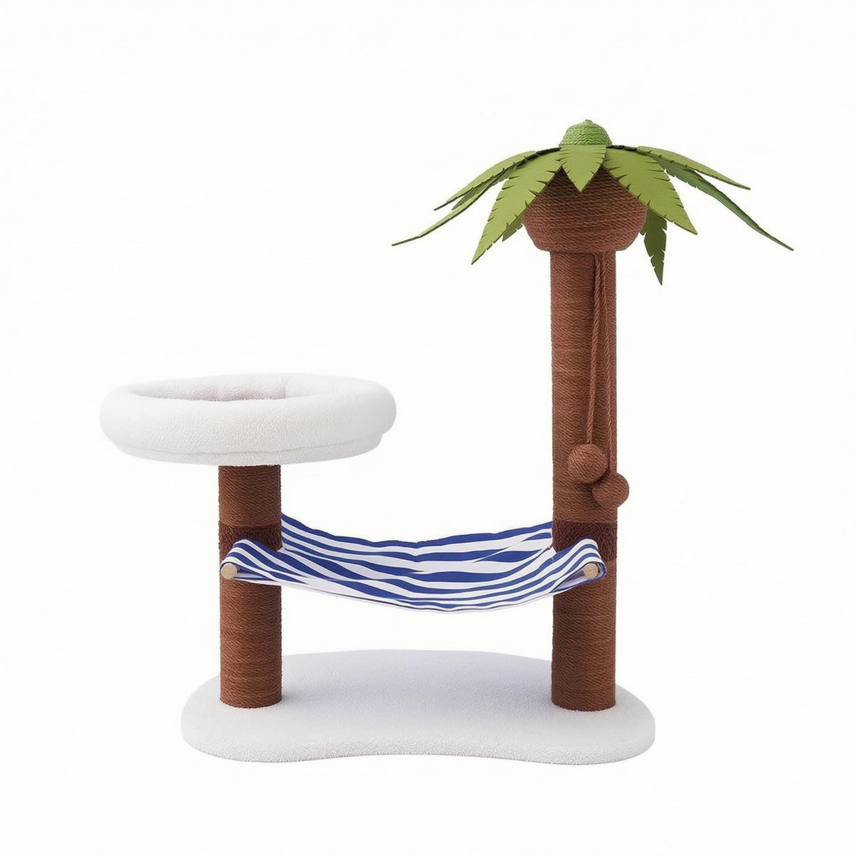 Rope-Wrapped Multi-Level Feline Tree Tropical Feline Tree Striped Sling