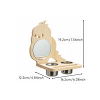 Wooden Bird Stand with Mirror Easy to Attach Pet Supply Play and Exercise