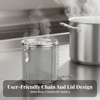 Stainless Steel Seasoning Basket Secure Locking Lid Seasoning Infuser Basket Soup Stock Infuser Attached Chain with Hook