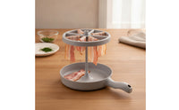 Grease-Draining Microwave Pork Strips Rack Crispy Microwave Pork Strips Cooker Easy Clean-up Cookware BPA-Free-Clear for Breakfast, Kitchen