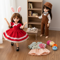 20cm Cotton Doll Casual Overalls Outfit Set Plush Toy Clothes