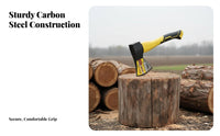 Wood Splitting Axe Heat Treated Cutting Axe Anti-Rust Coating Wood Splitting Hatchet for Homeowners, Survivalists, Yard Work, Hiking, Garden