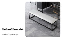Modern design Upholstered Metal Frame Bench Multi-Purpose End-of-Bed Bench Minimalist Design Long Stool for Business Owners, Interior Designers, Homeowners, Fitting Room, Waiting Area, Entryway, Hallway