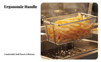 Commercial Fry Basket High Temperature Resistant Deep Fryer Basket Easy to Clean Frying Tool for Chefs, Home Cooks, Restaurants, Food Stalls