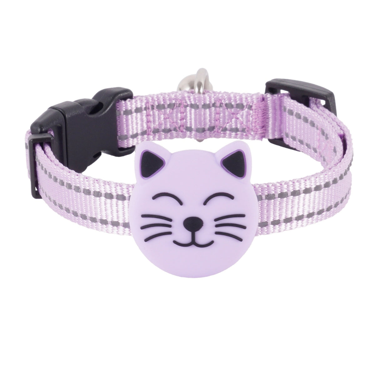 Reflective Cat Tracker Collar Adjustable Cat Collar with Tracker Holder Lightweight Tracker Tag Low-Profile for Cats, Small Pets, Outdoor Tracking, Travel