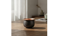 Copper Cup with Hammered Exterior Vintage Copper Tea Cup Low-Profile Drinkware for Collectors