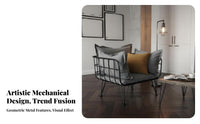 Industrial Design Wireframe Armchair Light Luxury 5-Seater Modular Sofa Minimalist Aesthetic Lounge Seating Effortless Assembly for Interior Designers, Apartment Dwellers, Living Room, Reception Area, Entertainment Space, Reading Nook