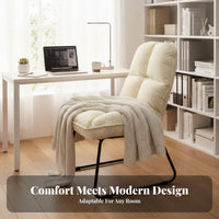 Soft and Comfortable Curved spine Armless Chair Modern aesthetic Vanity Stool Space Saving Indoor Seating Easy Assembly for Students, Home Workers, Young Adults, Dorm Room, Bedroom