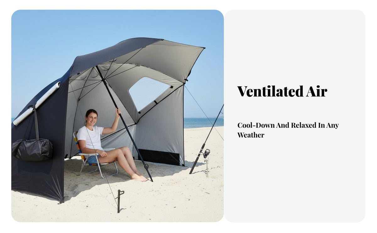 Portable Umbrella Tent with Ventilation vent Fishing sun shade Multifunctional Beach shade cover Protection for Beachwherever you and moveers, Anglers, Families, Camping, green space, Campsite, rearyard