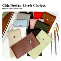 PU Leather Pen Pouch Versatile Pocket Protector Compact Pen Slip Case for Students, Professionals, School, Office