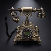 Vintage Antique Style Phone Decorative Retro Telephone Ornate Corded Desk Phone Old Fashioned for Collectors, Hotel Reception
