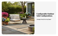 Rattan design 4-Piece Woven Sofa Group Weather-Resistant Outdoor Furniture Includes paddings Patio Seating Modern Design for Guesthouse managers, Hotel Owners, Garden, Balcony, rearyard, waterfront