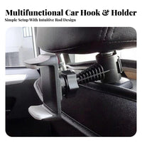 Car Headrest Phone Holder 2-in-1 Design Hanging Hook Phone Holder Anti-Slip Adjustable Mount for Passengers, Young Children, Travel, Road Trips