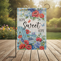 Seasonal Hydrangea Butterfly Garden Flag Double-Sided Linen Outdoor Decoration for Spring Summer