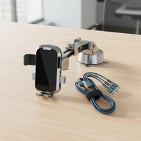 Adjustable Arm Dashboard Windshield Phone Mount Easy Installation Suction Cup Phone Mount Hands Unrestricted Mobile Accessory 360 Degree Rotation for Navigation, Driving