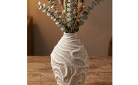 Vase with Undulating Texture Textured Resin Vase Organic Flower Holder for Shelf Display