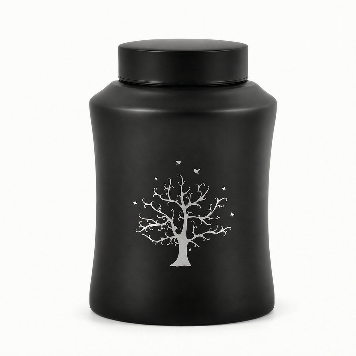Urn with Tree of Life Pattern Long-Lasting Memorial Urn Vessel Cylindrical Decorative for Remembrance Altar, Home