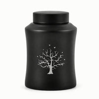 Urn with Tree of Life Pattern Long-Lasting Memorial Urn Vessel Cylindrical Decorative for Remembrance Altar, Home