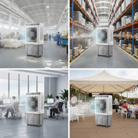 Evaporative Air Cooler with Wheels Wheeled Evaporative Air Cooler Three-Speed Oscillating for Workshop, Factory