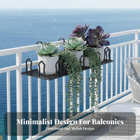 Over-the-Railing blossom Pot Rack Anti-Rust Hanging Planter Basket multipurpose