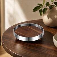 Decorative Tray with Feet Elegant Round Tray with Metal Walls Chic for Coffee Table