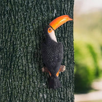 Toucan Wall Hanging Hand-Painted Toucan Statue Avian Tree Decoration Easy to Hang Garden Decor Indoor Outdoor Use for Gardeners