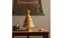 Tibetan Buddhist Mandala Plate Sturdy and Long-Lasting Mandala Offering Set Tiered Ceremonial Offering Tray Portable