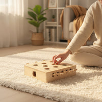 Cat Puzzle Box Solid Wood Wooden Cat Puzzle Sturdy for Indoor Cats