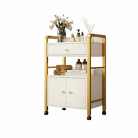 Multi-Functional 3-Tier Rolling Organizer with casters 3-Tier Rolling Shelf 360° pivot Casters Utility Cart Large Capacity for cosmetic Professionals, Office Workers, Barbershop, Small Spaces, Bathroom, Kitchen