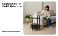 three-tier Rolling mobile storage unit Multi-Functional Side Table Minimalist Design Mobile Storage Furniture for Home Organizers, home-dwellers, Bedroom, Kitchen, Bathroom