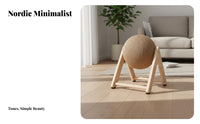 Cat Scratching Sphere Furniture Protection Sisal Rope Scratcher Sphere Wooden Stand Cat Scratcher Interactive Pet Supplies