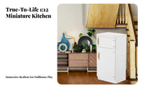 Realistic Design 1:12 Scale Refrigerator Highly Detailed 1:12 Scale Fridge Exquisite Craftsmanship Miniature Refrigerator Openable Doors for Children, Hobbyists, Adults, Model House