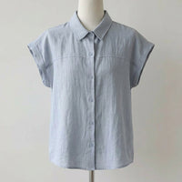 Women's Clothing Linen Shirt with Square Neckline and Button Front, Sleeveless Blouse for Summer Casual Wear, Loose Fit Tops for