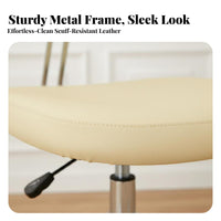 space-saving Footprint Molded Shell Chair with Casters Modern & aesthetic Upholstered Vanity Chair with casters Height Adjustable Office Furniture Ergonomic Design for Students, Adults, Women, Study Room, Small Apartments, Bedroom