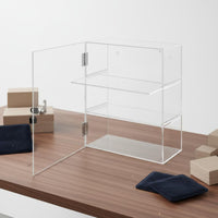 Lockable Locking Acrylic Display Case High Clarity Wall Mountable Showcase Freestanding 3 Tier Figure Showcase Door Closure for Exhibition